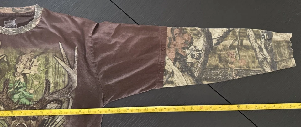 Mossy Oak Vtg 80s 90s Camo Long Sleeve Henley Shirt Lightweight Men’s Large - Image 4 of 4