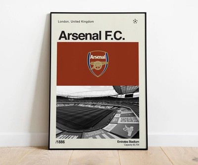 Arsenal FC Emirates Stadium Minimal Football Poster