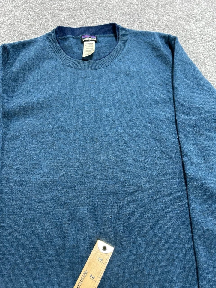 Patagonia переработанный кашемир свитер женщин средний синий ребристый отделки ворота - Изображение 4 из 4