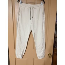 Vuori Performance Joggers Womens Off White Cream Sweatpants Elastic Waist Med