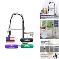 Brass Kitchen Faucet Pull Down Sprayer Wowow High Arc Commercial Spring Kitchen
