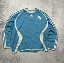 Vintage Adidas Olympique Marseille 00&rsquo;s Blue Soccer Sweatshirt Blokecore Rare