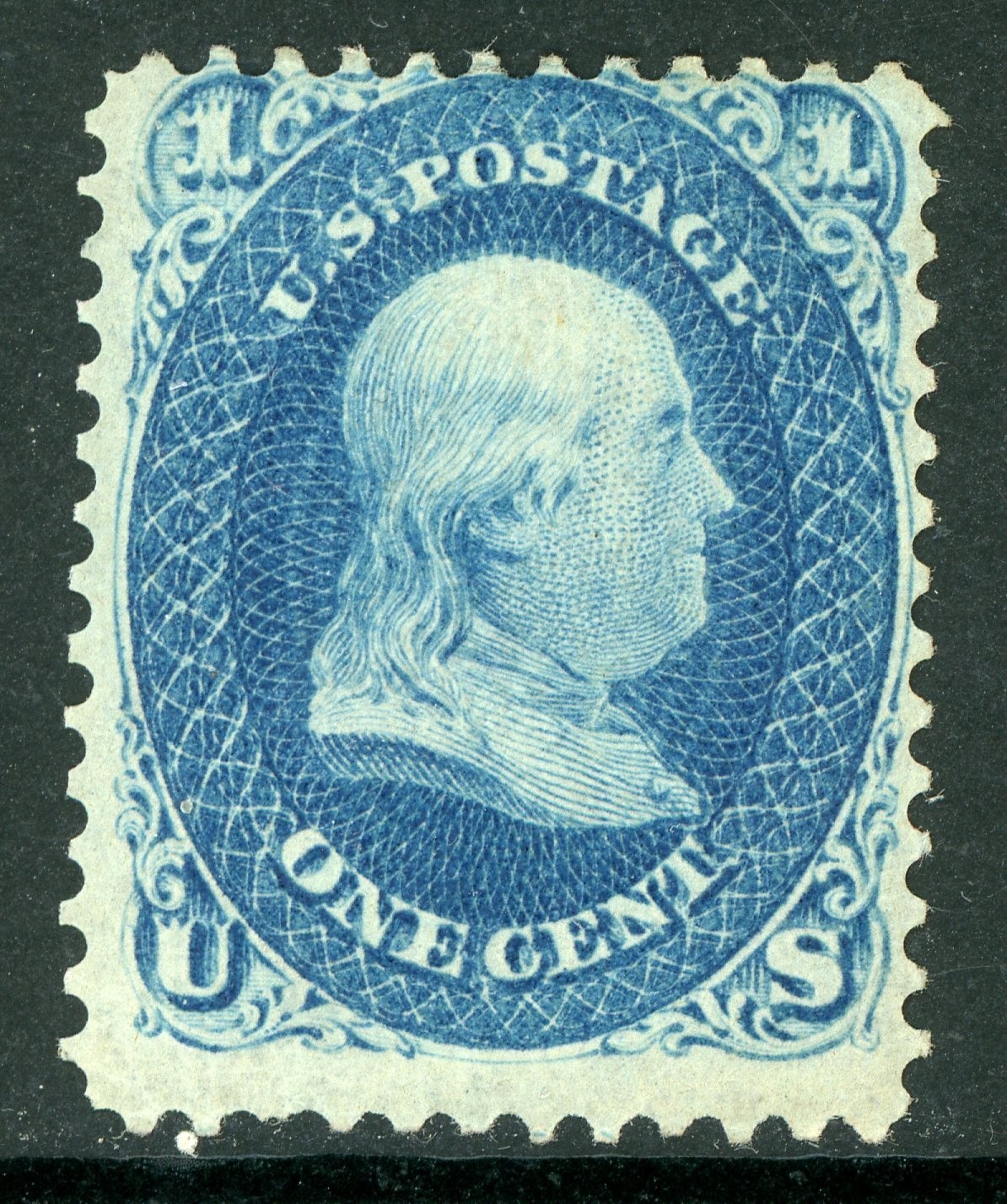 USA 1861 Franklin 1¢ Blue Scott # 63 Mint P265