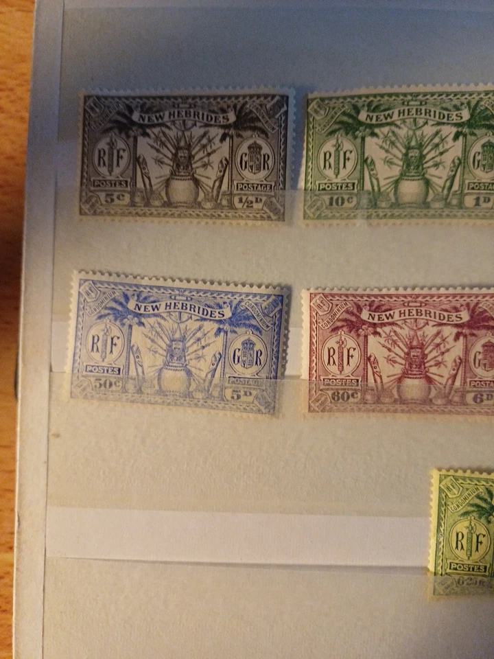 Novos selos de hébridas 1925 MH SG43-51, novas hébridas, até 5/ - Imagem 2 de 4