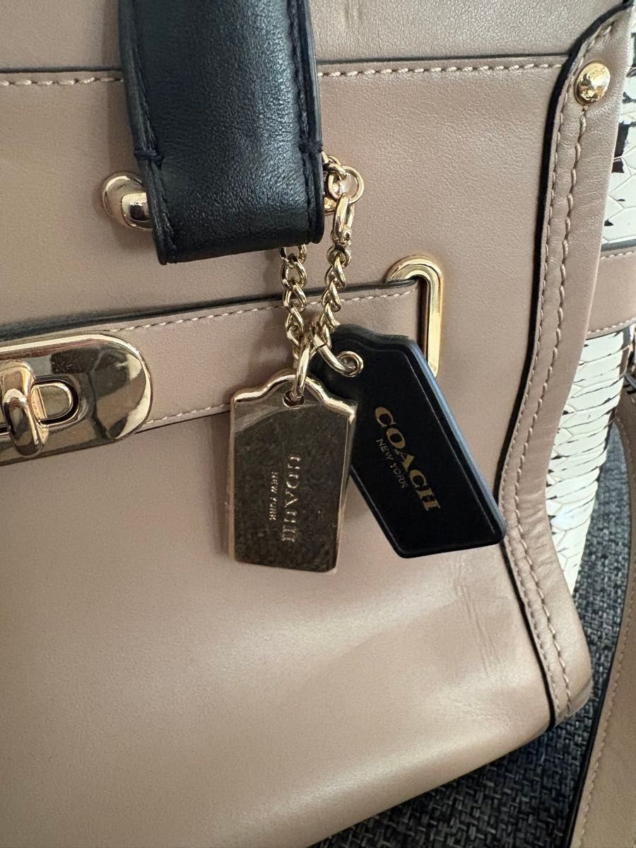 COACH Handbag 2way Swagger Python Pattern Beige 2… - image 9