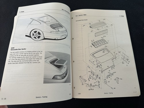 Porsche 911 Carrera 1995 1994 inglés información de servicio manual técnico 993 C2 catálogo - Imagen 10 de 15