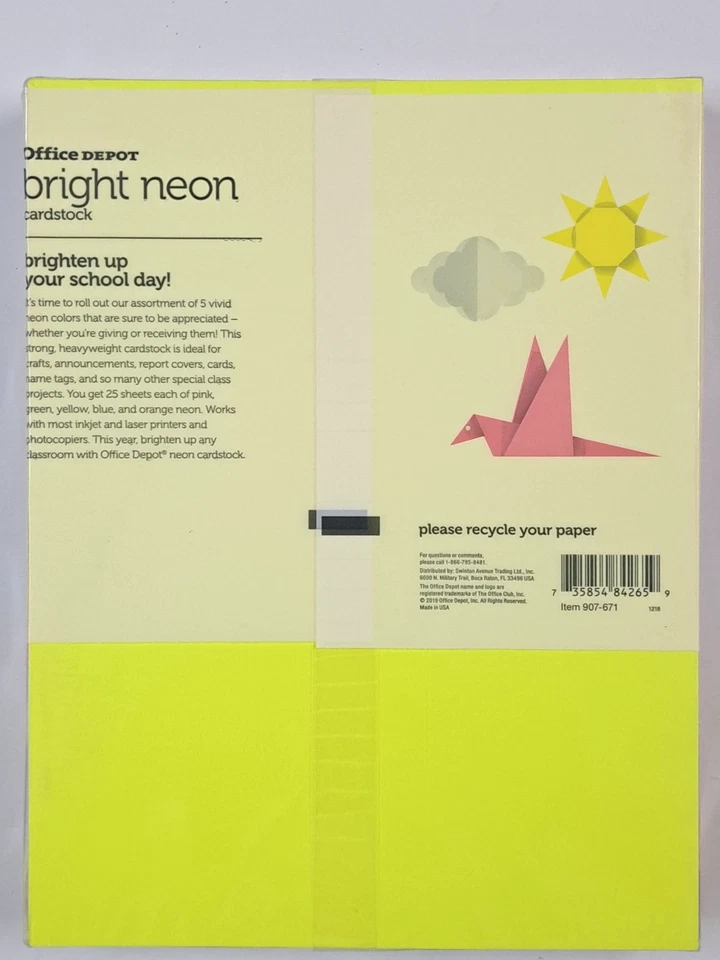 sealed hello cardstock 8.5 x 11 inch 125 sheets 65 pound assorted colors paper - Image 4 of 4