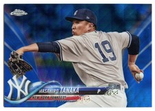 2018 Topps Chrome Blue Wave Refractor #10 Masahiro Tanaka /75 Rookie