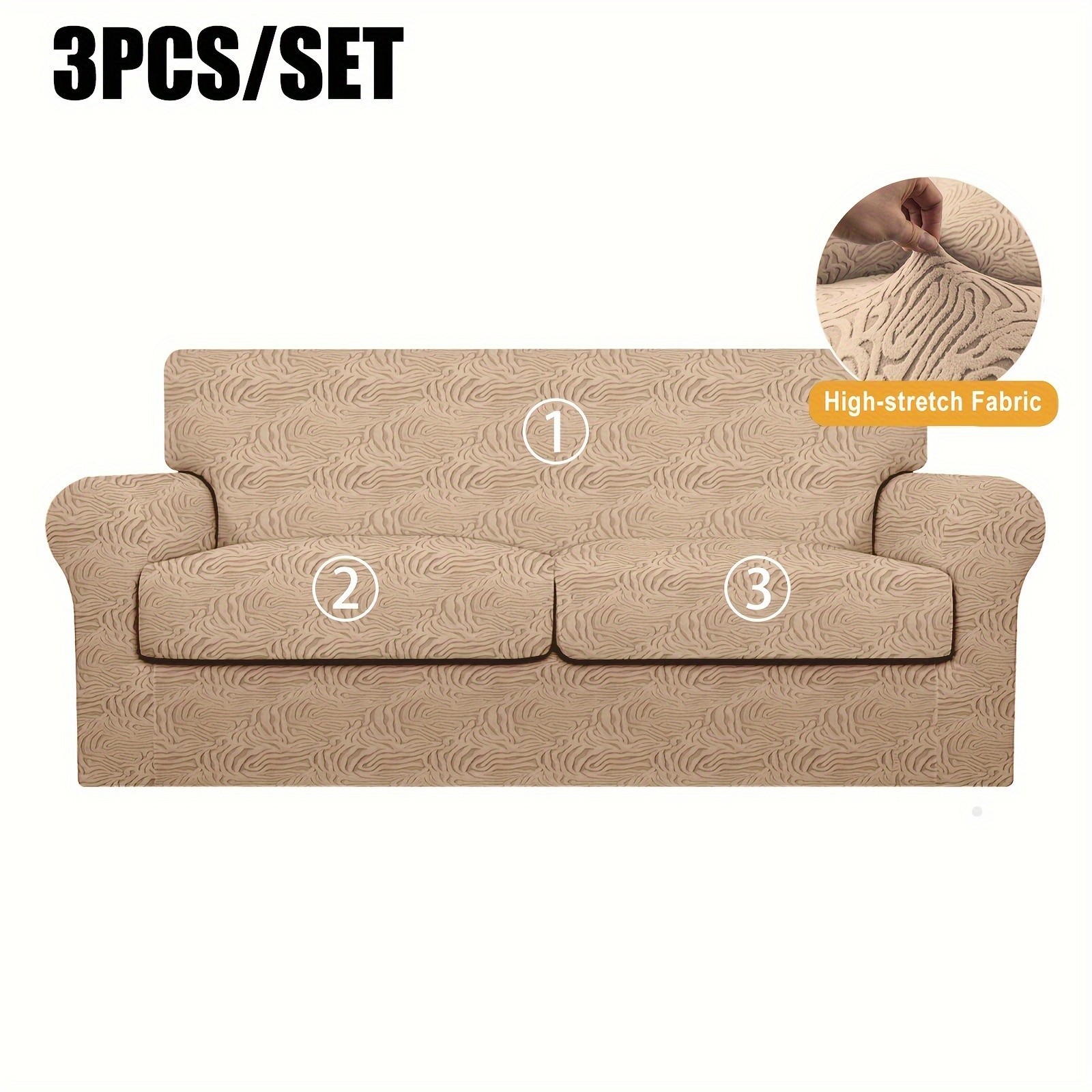 Double leopard print jacquard elastic fabric armchair cover, including seat cove