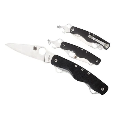 Spyderco Clipitool Standard mit 8Cr13Mov Edelstahl-Klingen, G10 Griff, Linerlock