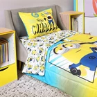 New Minions 4 Pcs Twin Bedding Sheet Set with Reversible Comforter for Kids