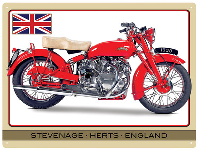 Vincent Stevenage Fahrendes Rapide Großes Metallschild 400mm x 300mm (Rh )