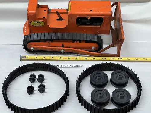 1 new set of tracks and wheels for Tonka Toy Giant bulldozer Pressed Steel