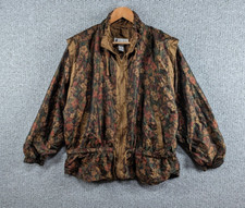Lady Lavon Vintage Women's Floral Nylon Full Zip Windbreaker Jacket Size 1x