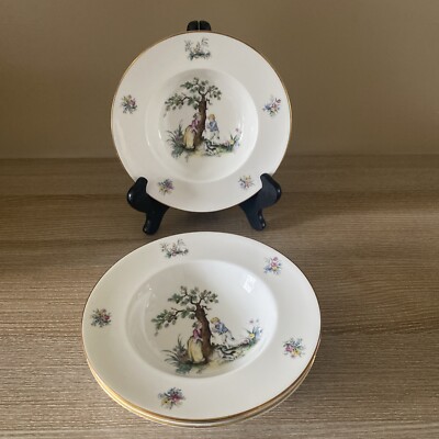 Vintage Royal Worcester England 8  Bowls Watteau w Royal Trademark on Bottom - 4