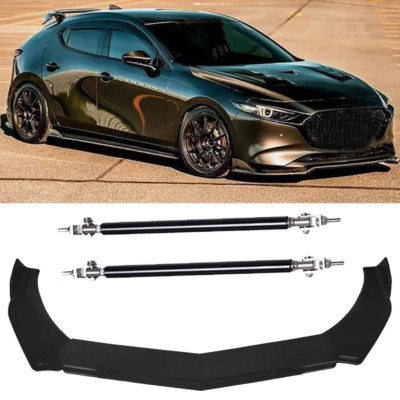 Front Bumper Lip Splitter Spoiler Universal For Mazda3 Mazdaspeed Body