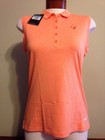 Nike Women's small medium large Icon Sleeveless Golf Polo Orange 840334 logo NEW