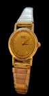 Vintage Seiko Watch Women Gold Tone Stainless Steel Back Stretch Band