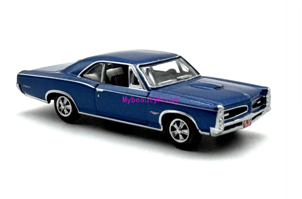 1966 Pontiac GTO Blue Muscle Car 1:87 Diecast Metal Model