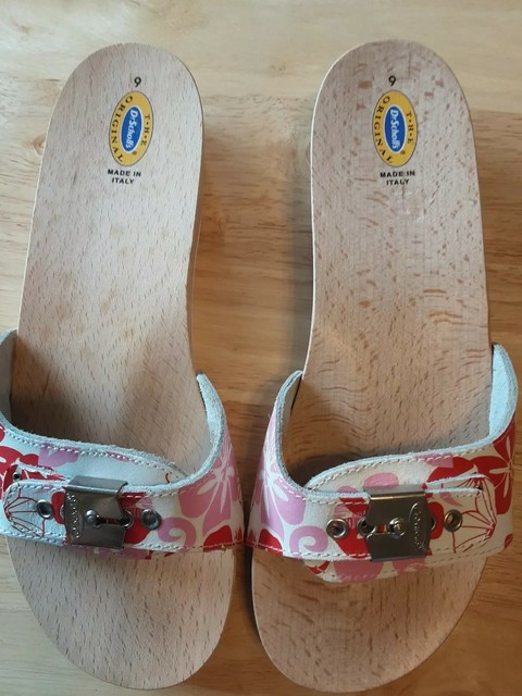 Dr Scholls Original Wooden Exercise Sandal Pink/Red Floral Slide Womens 9 Italy | eBay