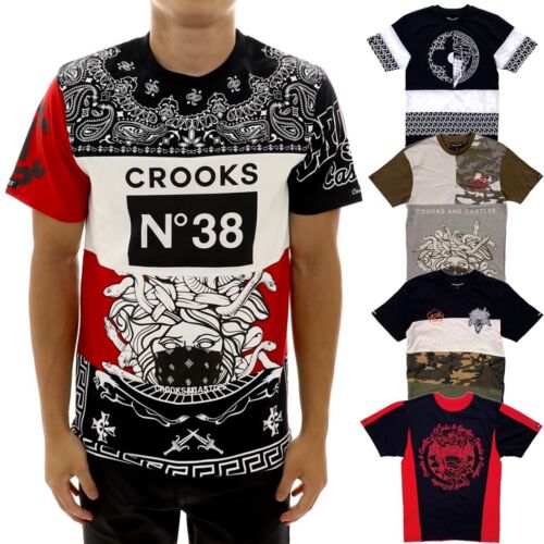 Crooks & Castles Men's Medusa Color Block Chop Shop Graphic Tee T-Shirt - Picture 1 of 22