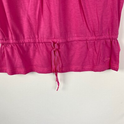 Aeropostale Knit Top Size Medium Pink Lace Accent Elastic Tie