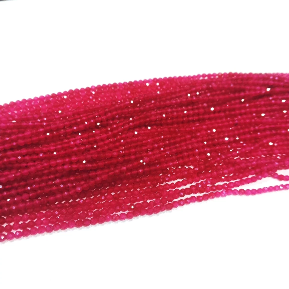 Cuentas facetadas de rubí rosa natural Rondelle cuentas de piedras preciosas cuentas de color rubí Foto 2 de 4