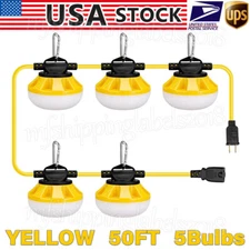 50FT Construction String Lights LED Industrial Grade Super Bright Work Light US
