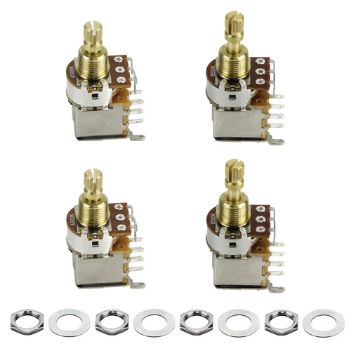 4PCS A B 250 500K Guitar Push Push Potentiometer Pot Switch Control Short Shaft