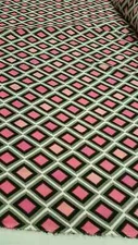 Rayon Challis Fabric By The Yard Diamond Pink Gray Black Soft Flowy Dress
