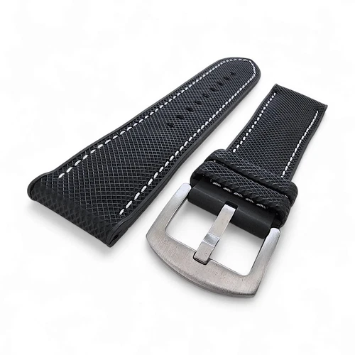 Elite Hybrid FKM Rubber Sailcloth Divers Watch Strap Band Two Piece 20 21 22 mm - Picture 8 of 94