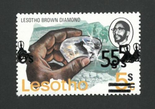 Lesotho SG410Ad 1980-81 5s on 5c third surcharge offset - Picture 1 of 1