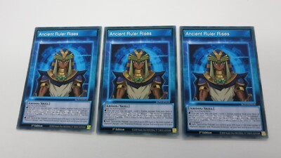 3x ANCIENT RULER RISES 1ST EDITION SGX3-ENS18 COMMON YUGIOH NM ...