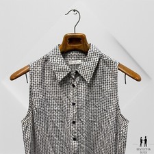 Equipment Femme Women’s Sz M Lucinda Silk Shirt Dress Black White Geo Print