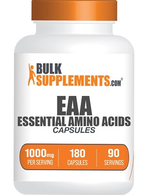 BulkSupplements Essential Amino Acids (EAA) 180 Capsules - 1000mg per Serving