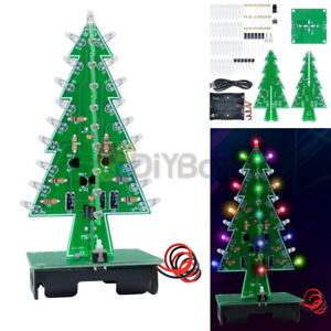 3D Xmas Tree DIY Kits 7 Color Light Flash LED Circuit Christmas Trees led S90