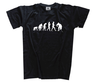 White Edition Evolution Eishockey II Ice Hock Darwin Primat zum Menschen T-Shirt
