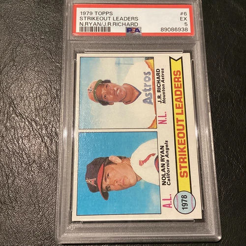 1979 TOPPS #6 STRIKEOUT LEADERS NOLAN RYAN J.R. RICHARD PSA 5 EX HOF CARD ASTROS