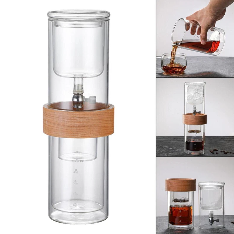 Glass Ice Drip Coffee Pot Portable 500ml Drip Pot for Travel 2022 NEW FAST SHIP