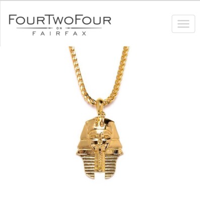 424 Fairfax King Tut Necklace Pendant 30  Sterling Silver 925 Franco Chain $395