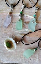 Sea Glass Necklaces Surf Tumbled Hawaiian Aloha Casual Cord