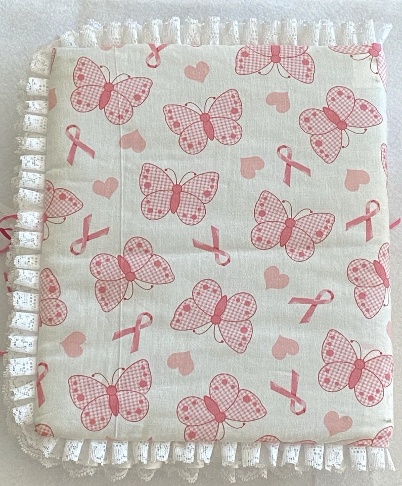 Libro álbum de fotos de tela de encaje mariposas y cintas acolchadas niveles 28 páginas hecho a mano Foto 2 de 4