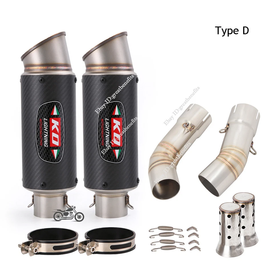 Silenciador silenciador de fibra de carbono L&R tubo de enlace de escape medio para Ducati 848 1098 1198 Foto 4 de 4