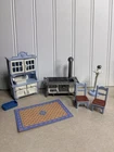 Vintage Playmobil Victorian Mansion Dollhouse Blue Kitchen 5300 5305