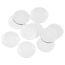 10Pcs 35mm Diameter Flat Round Blank Stamping Tag Pendants Charm Silver 