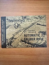 Vintage Browning Automatic .22 Caliber Rifle Owners Manual Operation Care