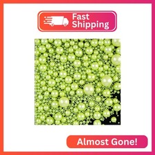 Green Sprinkles for Cake Decorating, 130g/4.6oz Edible Light Green Pearl Sprinkl
