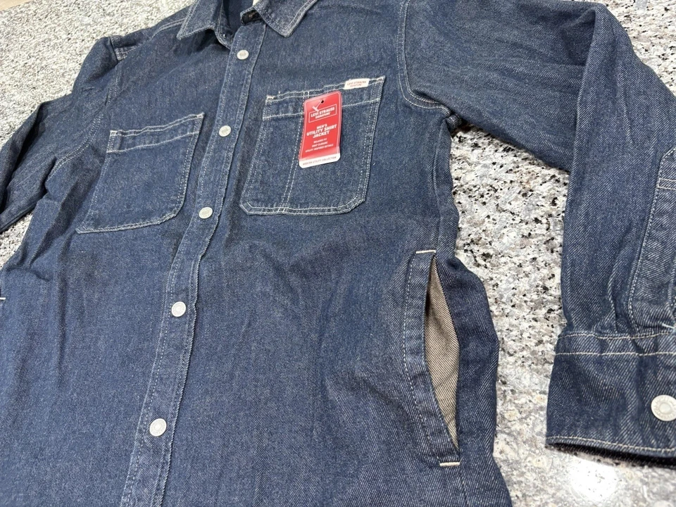Levi Strauss Signature Men's Size M Blue Denim Utility Collection Shacket NWT - Image 3 of 4