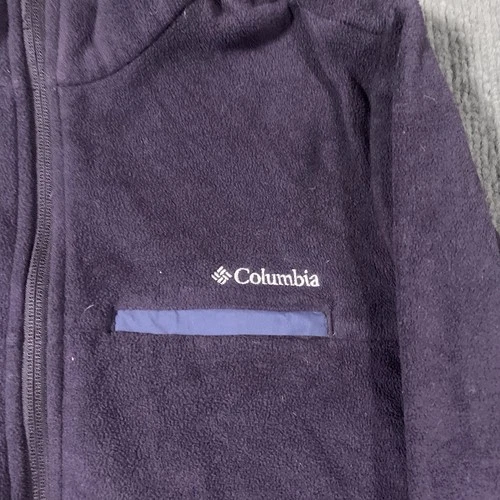 Columbia Mens M Purple Full Zip Fleece Jacket Stand-Up Outdoor Hiking image 5