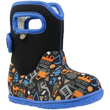 BOGS° Baby Waterproof Wellies Black Warm Wellington Washable Boots Construction